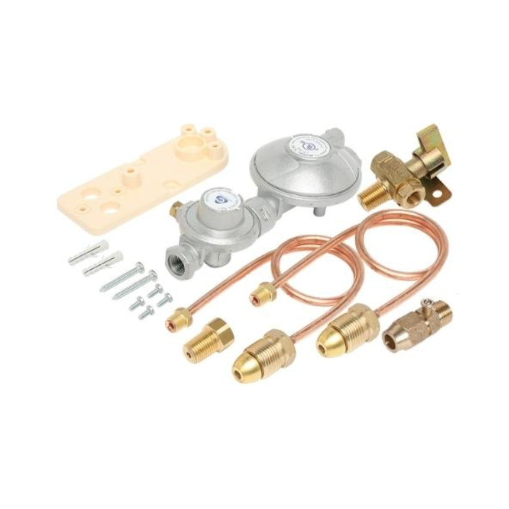 Bromic-Dual-Cylinder-LPG-Installation-Kit-160MJ-Regulator-Manual-Changeover-With-Pigtails